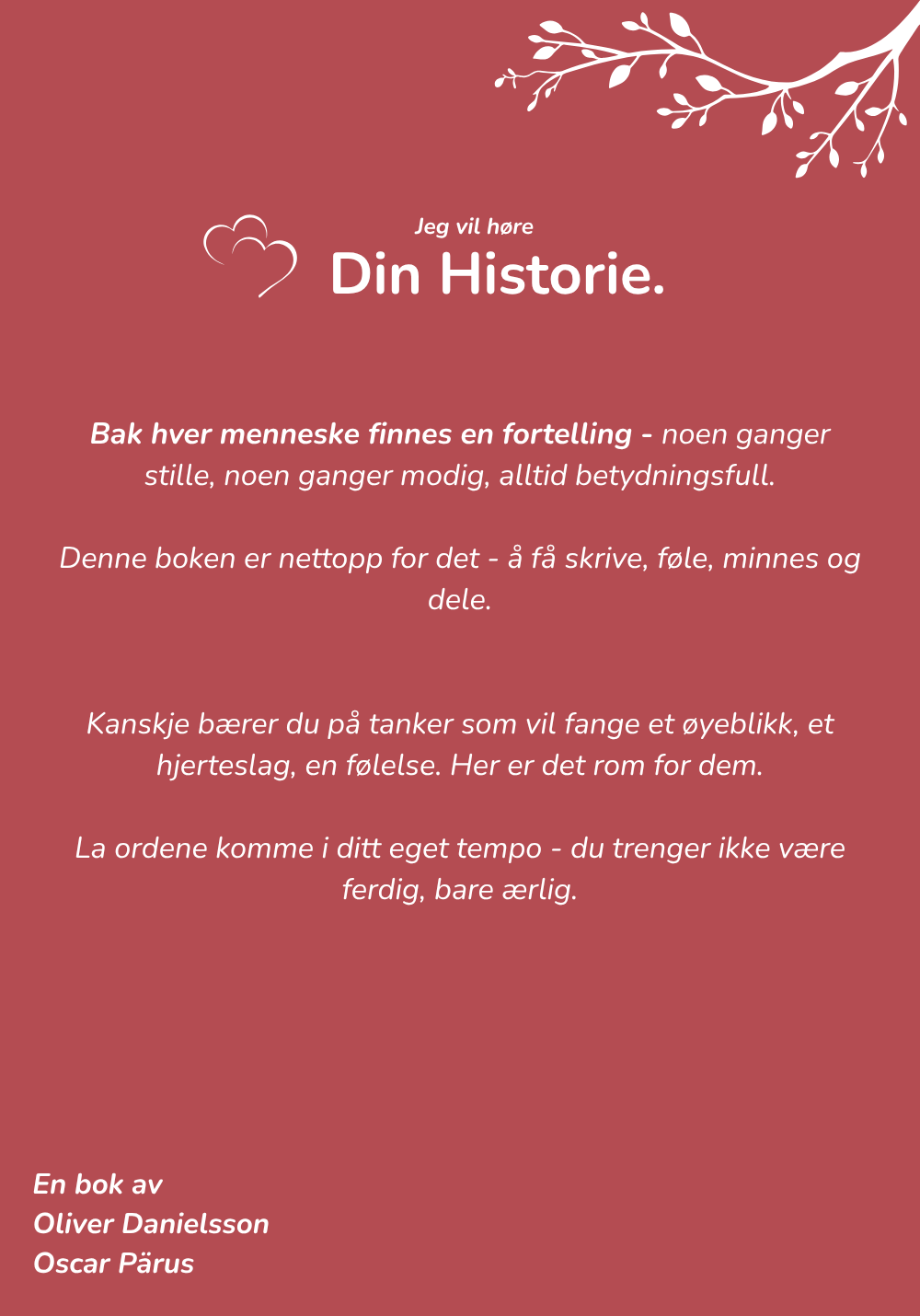 Jeg Vil Høre Din Historie - En dag vil jeg kanskje vite alt, men da kan det være for sent.