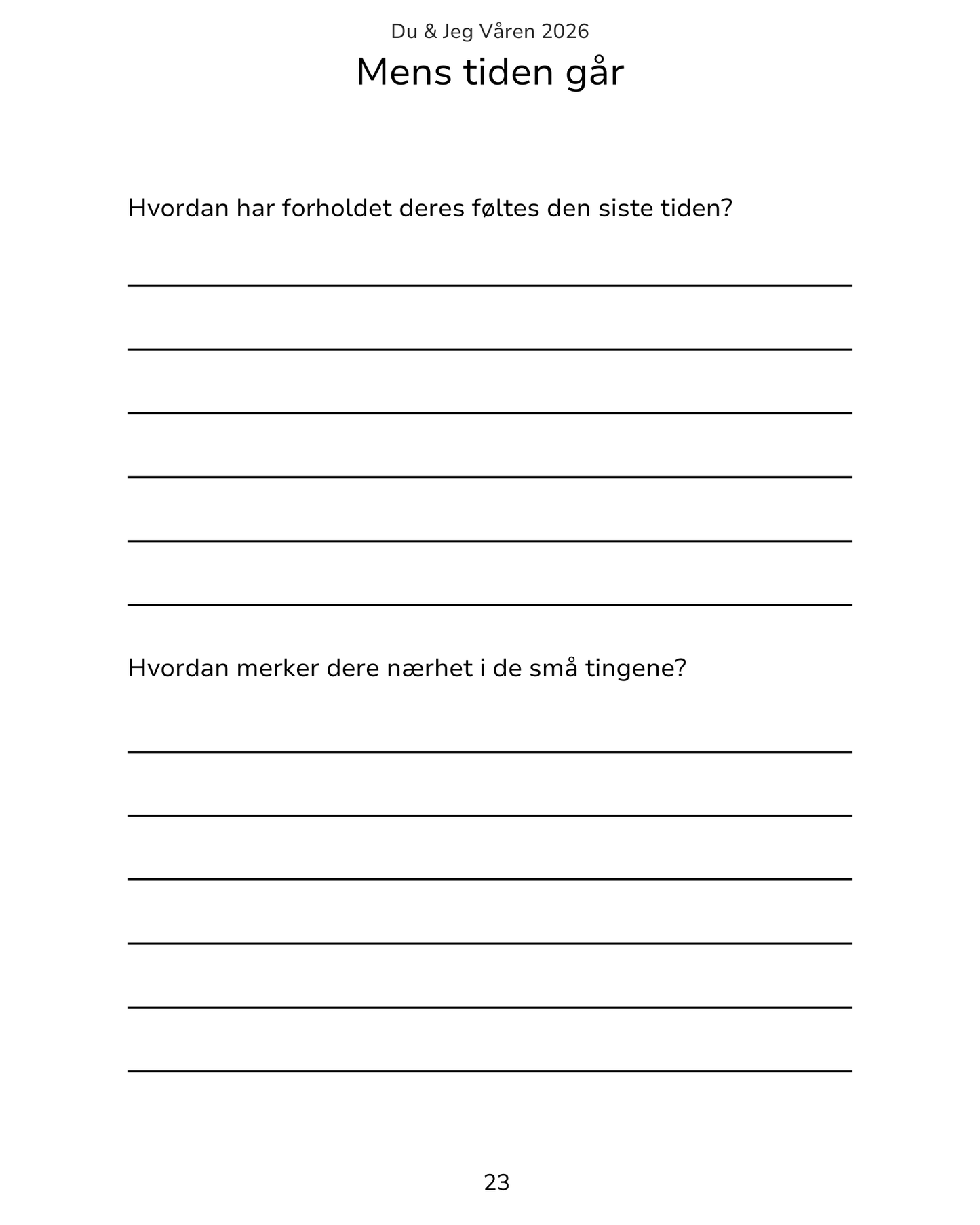 Du & Jeg - Mer nærhet i hverdagen
